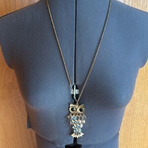 Vintage Beaded Owl Pendant